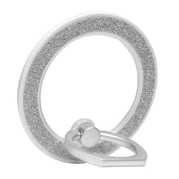 MagSafe Phone grip Holder Kickstand Phone Grip Finger Ring Grip White Glitter - Picture 3 of 7